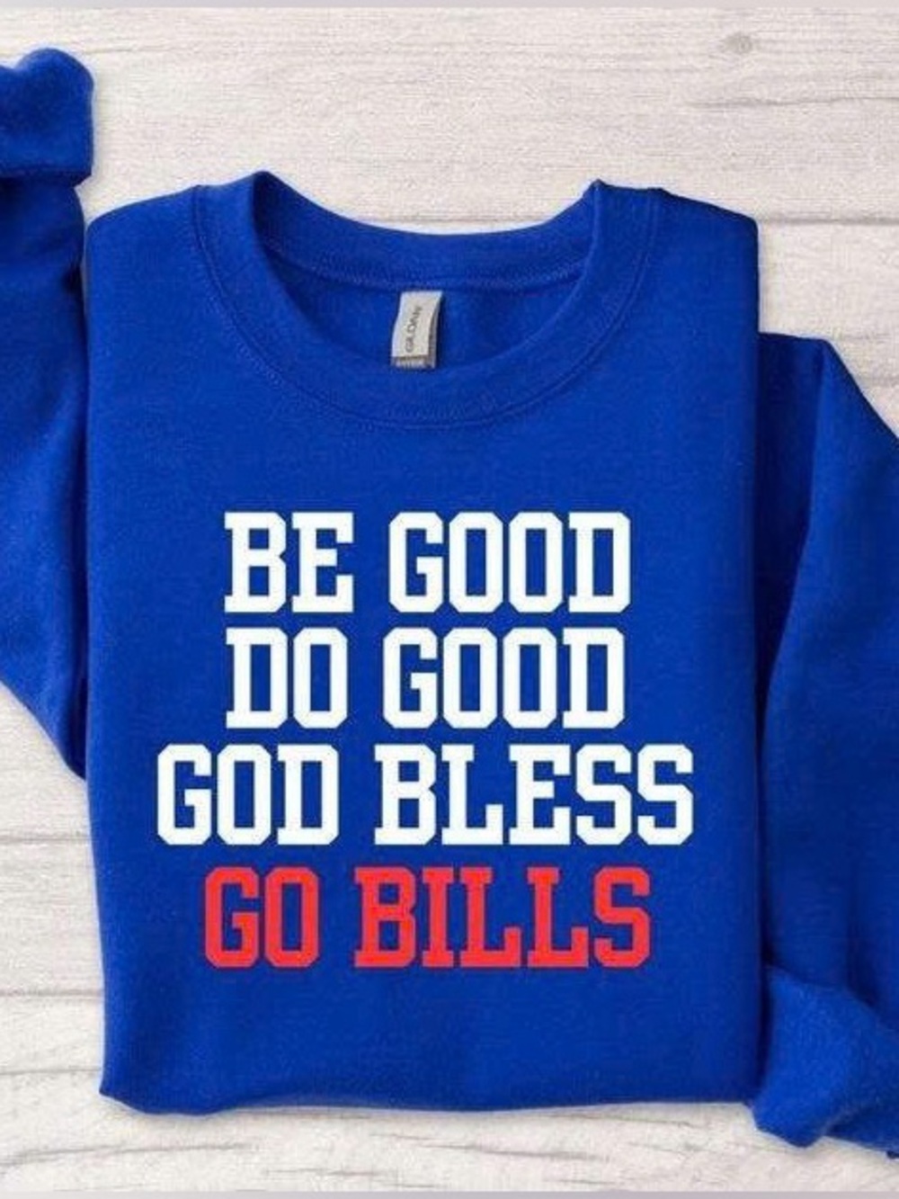 Royal Blue Kids Sweatshirt with White and Red Graphic